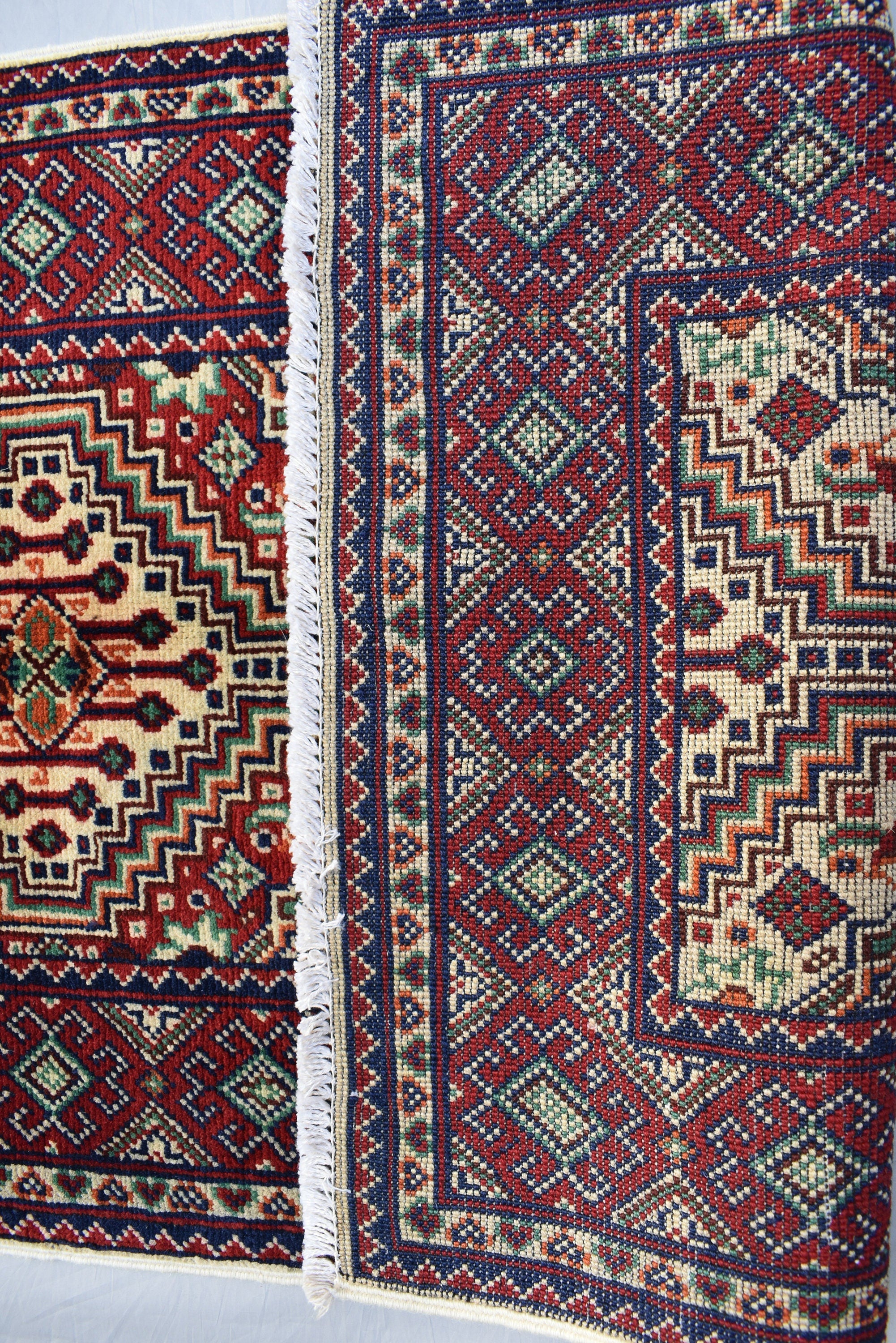 Small Afghan rug 2x4ft, Turkmen Handwoven Wool Area Rug, Small Hallway Runner, Vegetable Dyed Rug, Perfect for Home Entrance Way, Corridor