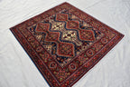 Square rug, 4.5 x 4.2 Ft, Beautiful Handmade Afghan Rug, Oriental Square Area Rug, High Quality rug, 100% Handspun Wool rug, free shipping