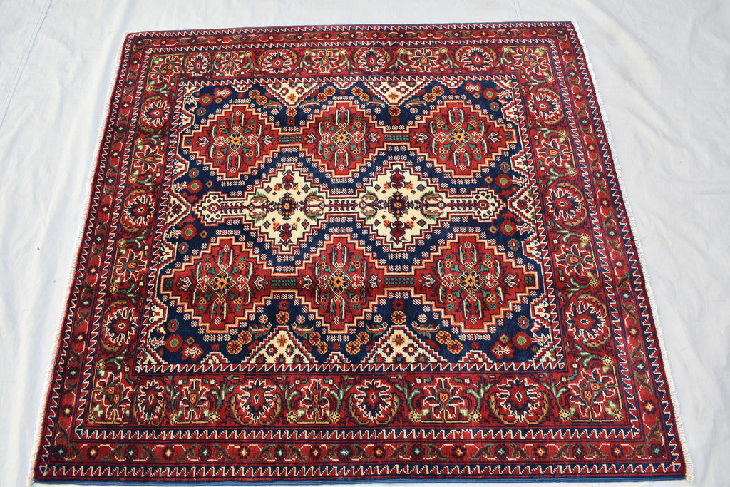 Square rug, 4.5 x 4.2 Ft, Beautiful Handmade Afghan Rug, Oriental Square Area Rug, High Quality rug, 100% Handspun Wool rug, free shipping