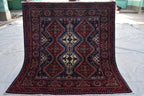 Square rug, 4.5 x 4.2 Ft, Beautiful Handmade Afghan Rug, Oriental Square Area Rug, High Quality rug, 100% Handspun Wool rug, free shipping