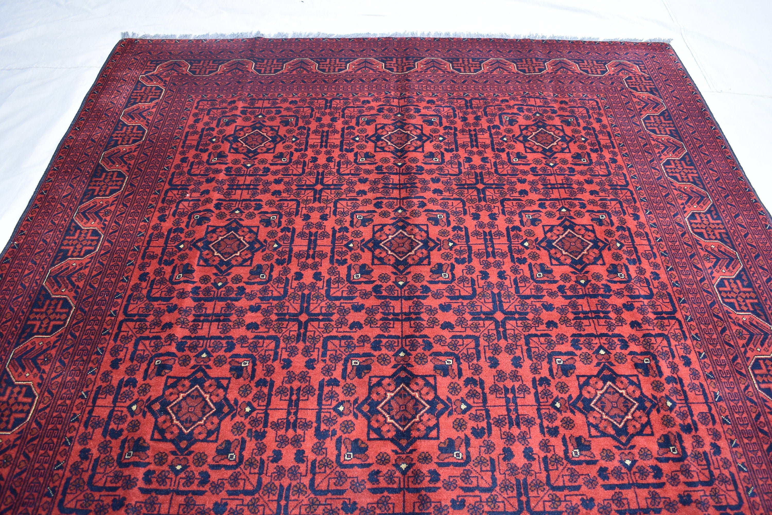 7X10Afghan Bukhara rug, 9.3 x 6.7 Ft, Discounted Price, Handmade Rug, Khal Mohammadi, Area Rug, Oriental, Large Afghan rug, Turkmen Rug