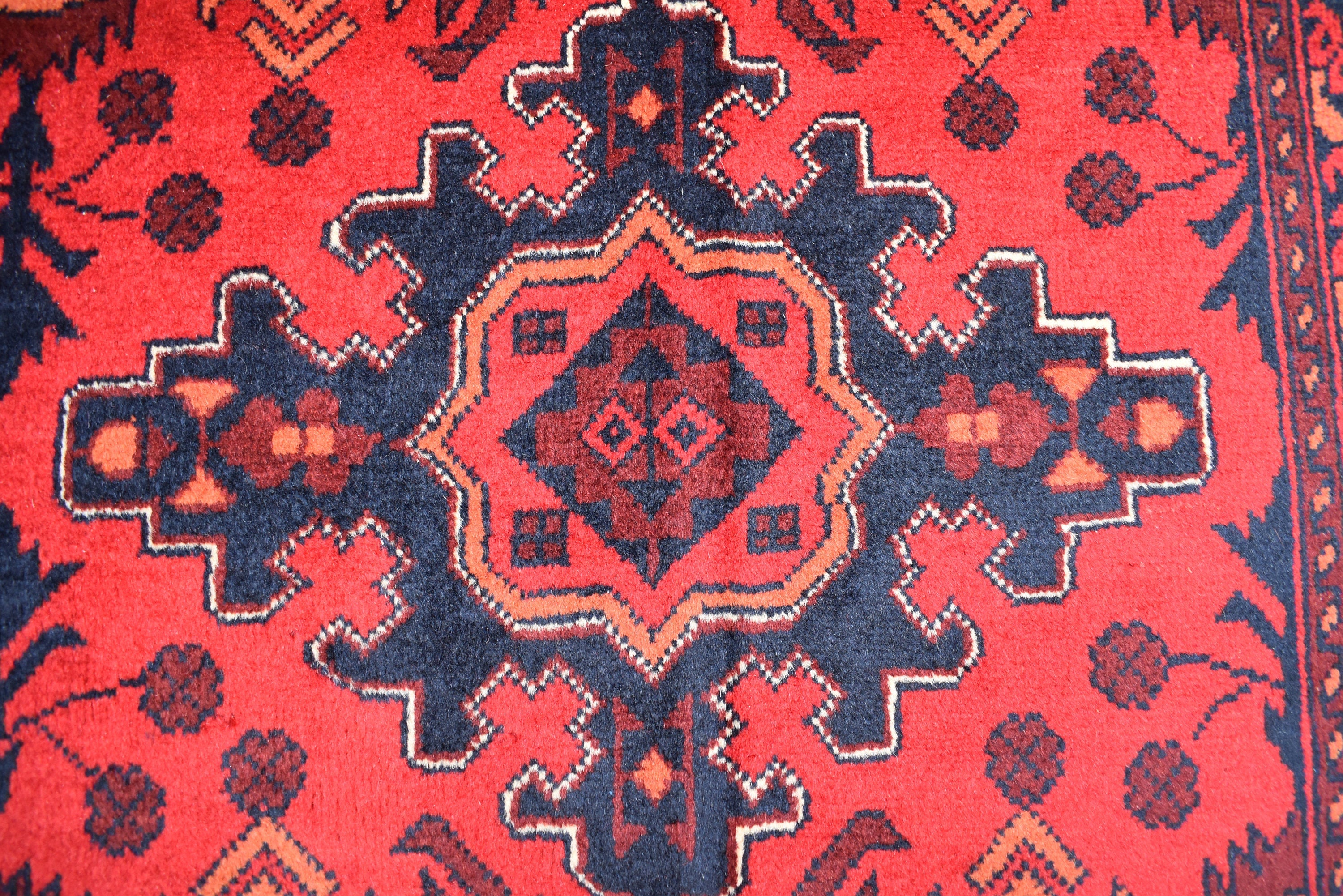 7x10 Vintage Red Handmade Afghan Bukhara Wool Rug, Rustic Home Decor, Rug for Living Room, Bedroom Rug, Vintage Tribal Area Rug 6.6x9.5 ft