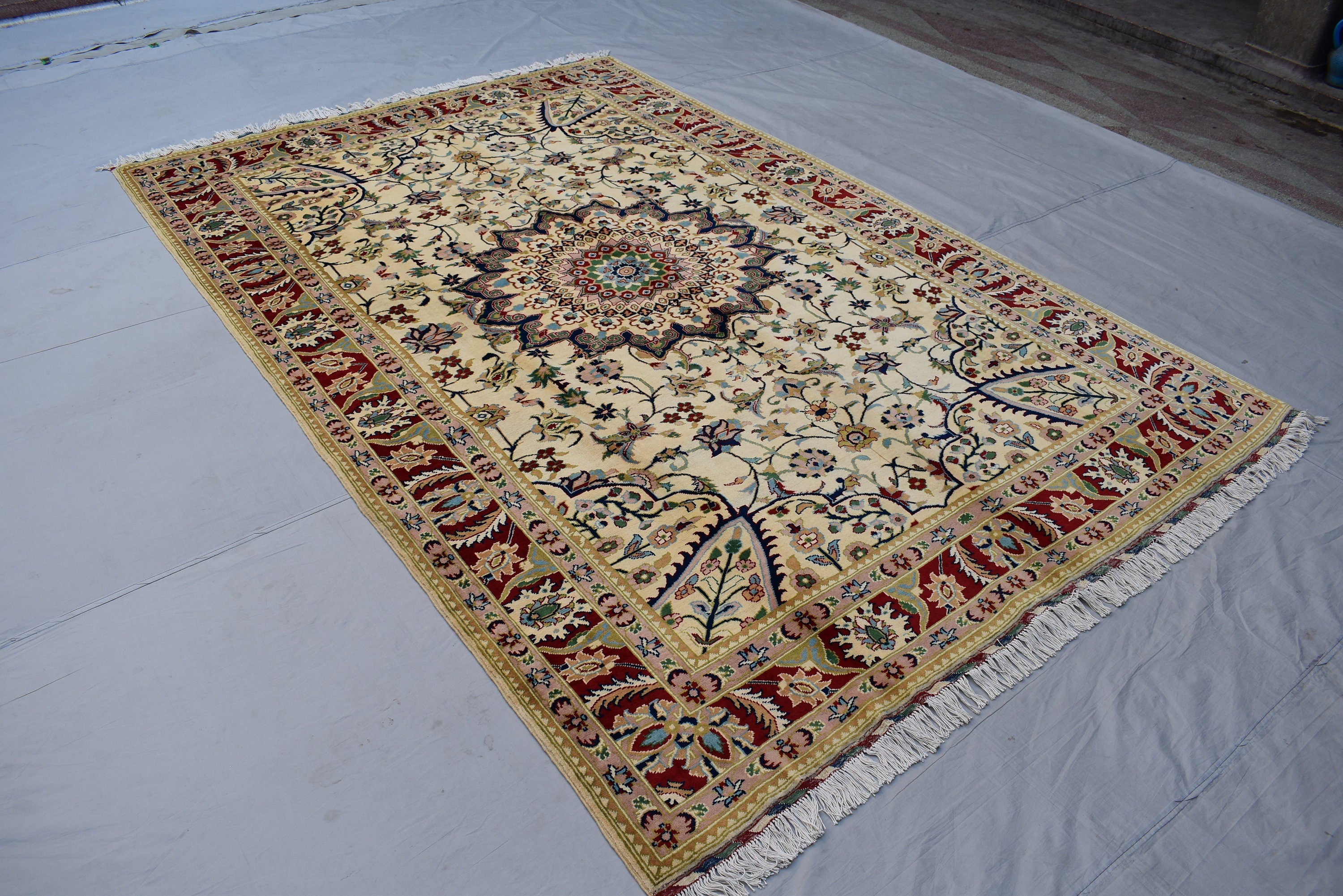 7x10 Afghan Handmade Bukhara Oriental Medallion Rug Afghan Oriental Kashmiri Floral Rug Turkmen Tribal Area Rug, Rug for Living Room 10x6.7