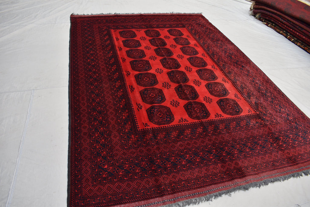 7x10ft, Afghan Elephant Foot Gul Antique Rug Turkmen Pile Pattern Bedroom Hand knotted rug Free shipping Discounted Area & Floor rug