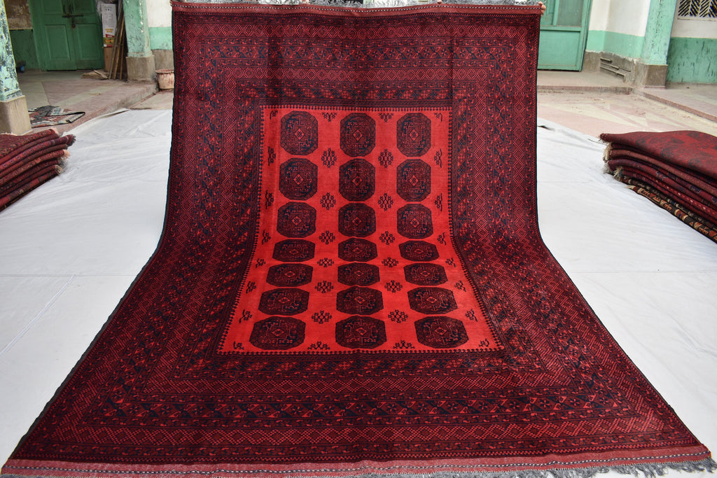 7x10ft, Afghan Elephant Foot Gul Antique Rug Turkmen Pile Pattern Bedroom Hand knotted rug Free shipping Discounted Area & Floor rug