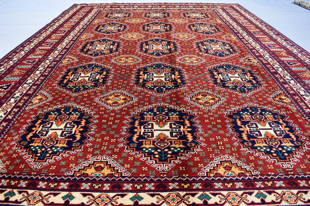 9.10 x 6.6 Ft Afghan Turkmen rug 100% Soft Wool Rug Samarqand Handmade Oriental Living room rug