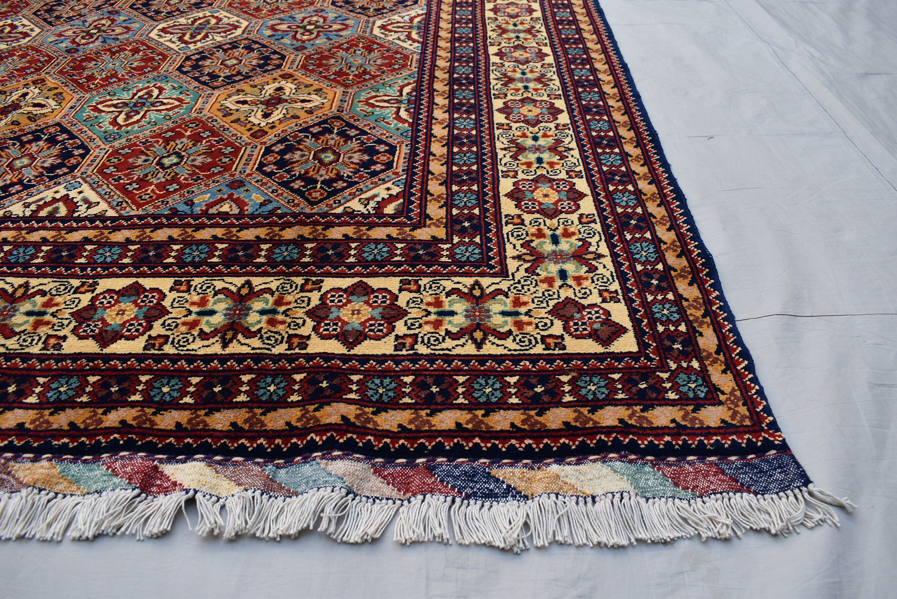 7x10 Handwoven Kashai Rug, Multicolor Authentic Rug, Boho Home Decor, Rug for Living Room, Dining Room Rug, Large area Floor Rug 10.5x6.9 ft