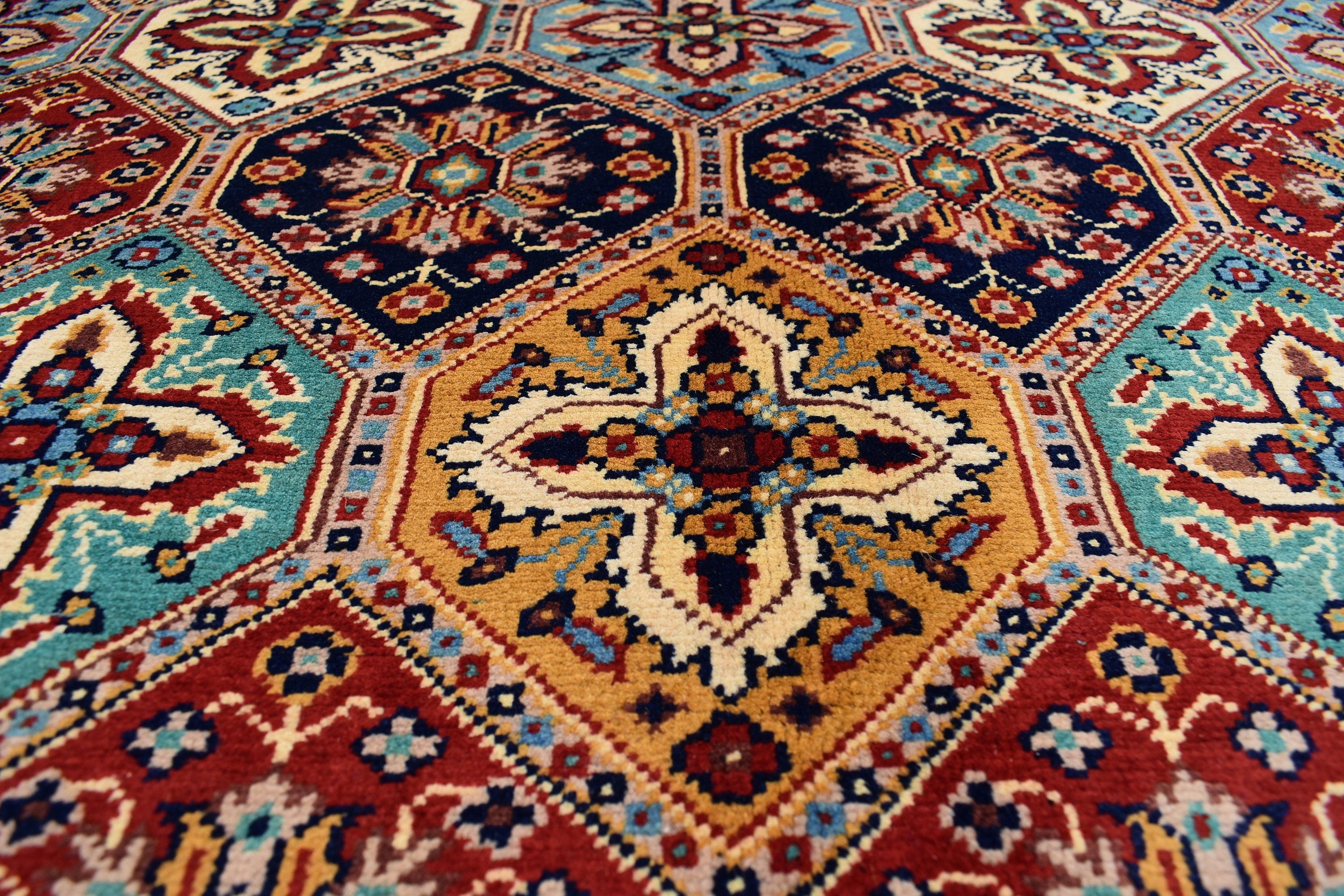7x10 Handwoven Kashai Rug, Multicolor Authentic Rug, Boho Home Decor, Rug for Living Room, Dining Room Rug, Large area Floor Rug 10.5x6.9 ft