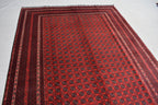 7x10 Hoja Roshnai Hand knotted Area Rug, Afghan Traditional Rug, Oriental Rug, Rug for Living Room, Bedroom Rug, soft and Rich Red 9.9x6.6 f