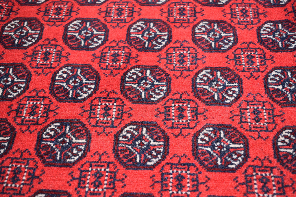 7x10 Hoja Roshnai Hand knotted Area Rug, Afghan Traditional Rug, Oriental Rug, Rug for Living Room, Bedroom Rug, soft and Rich Red 9.9x6.6 f