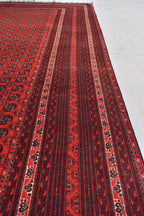 7x10 Hoja Roshnai Hand knotted Area Rug, Afghan Traditional Rug, Oriental Rug, Rug for Living Room, Bedroom Rug, soft and Rich Red 9.9x6.6 f
