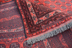 7x10 Hoja Roshnai Hand knotted Area Rug, Afghan Traditional Rug, Oriental Rug, Rug for Living Room, Bedroom Rug, soft and Rich Red 9.9x6.6 f