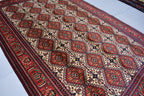 7x10 Handmade Large Maranus Afghan Rug–Orange & Bronze Tribal Design, Premium Wool, Oversized Floor Carpet, Boho Chic Home Decor 6.6x10.2 ft