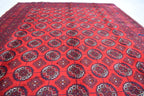7x10 Vintage Ahal Gul Afghan Tribal Handwoven Rug, Rich Red Rug, Top Quality Premium Rug, Rug for Living Room, Dining Room Rug 9.7x6.8 ft