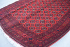 7x10 Vintage Ahal Gul Afghan Tribal Handwoven Rug, Rich Red Rug, Top Quality Premium Rug, Rug for Living Room, Dining Room Rug 9.7x6.8 ft