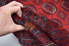 7x10 Vintage Ahal Gul Afghan Tribal Handwoven Rug, Rich Red Rug, Top Quality Premium Rug, Rug for Living Room, Dining Room Rug 9.7x6.8 ft