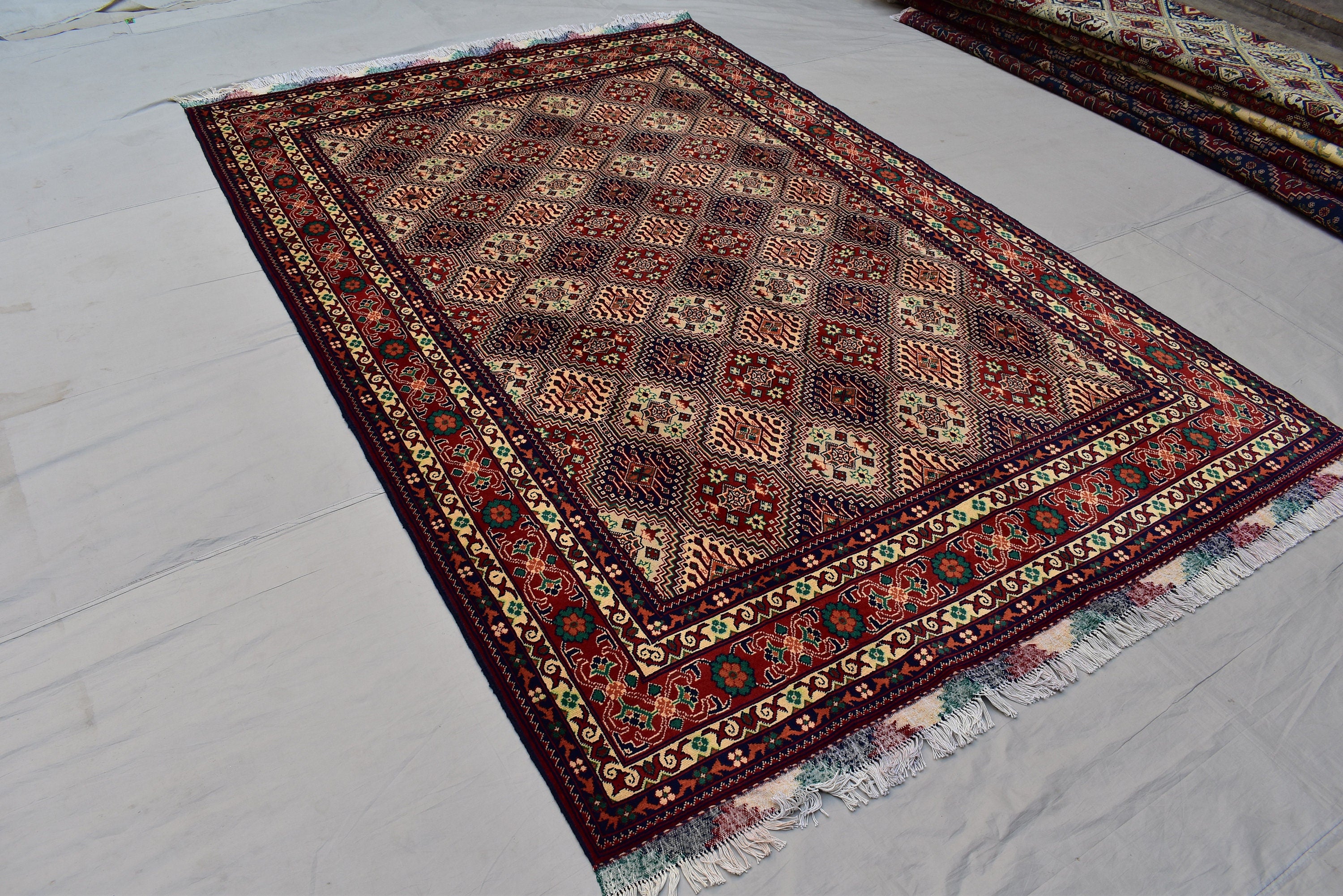 7x10 Large Area Rug Afghan Hand knotted Area Rug, Soft, Elegant and Timeless Craftmanship, Rug for Living Room, Bedroom, Persian Style Rug