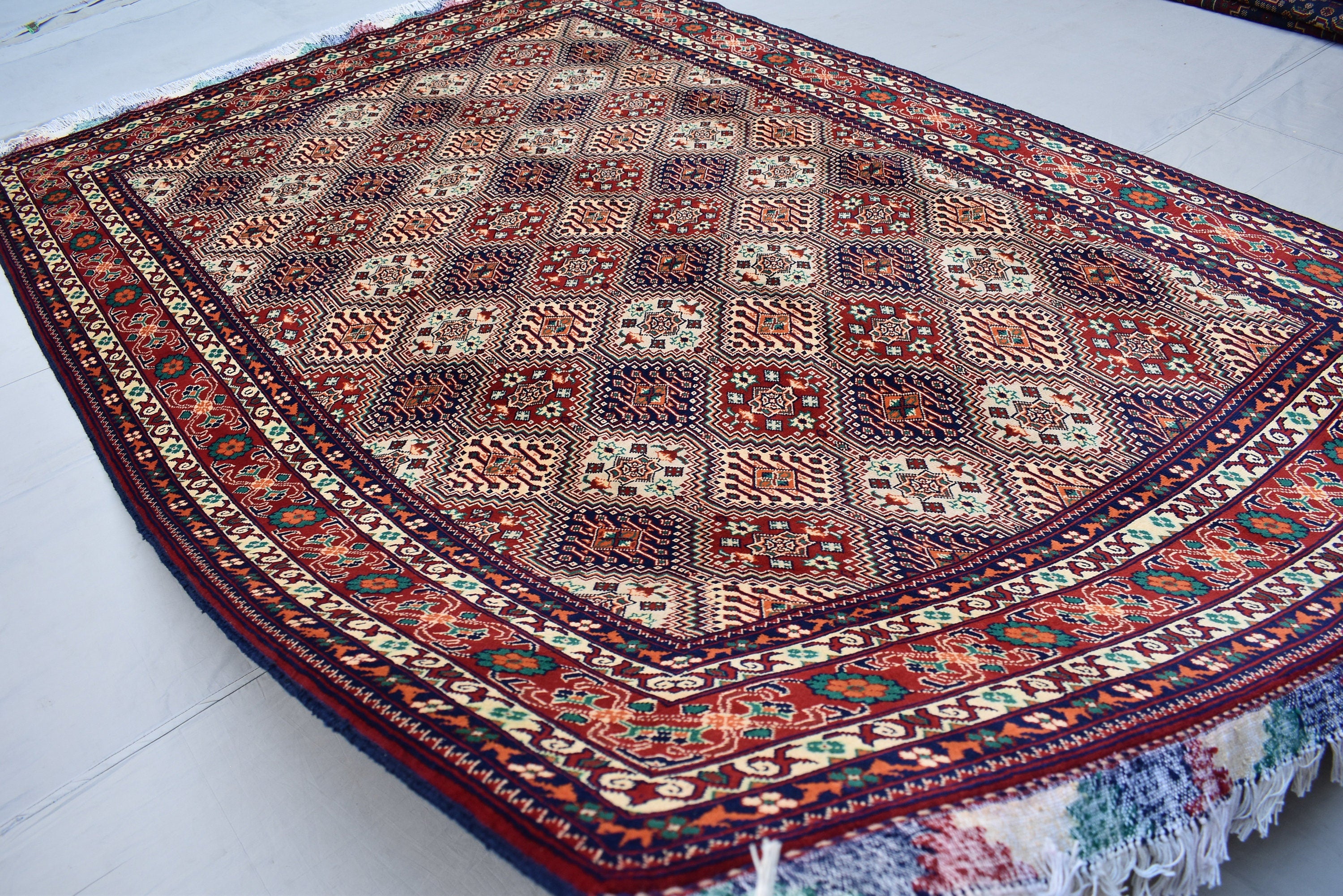 7x10 Large Area Rug Afghan Hand knotted Area Rug, Soft, Elegant and Timeless Craftmanship, Rug for Living Room, Bedroom, Persian Style Rug