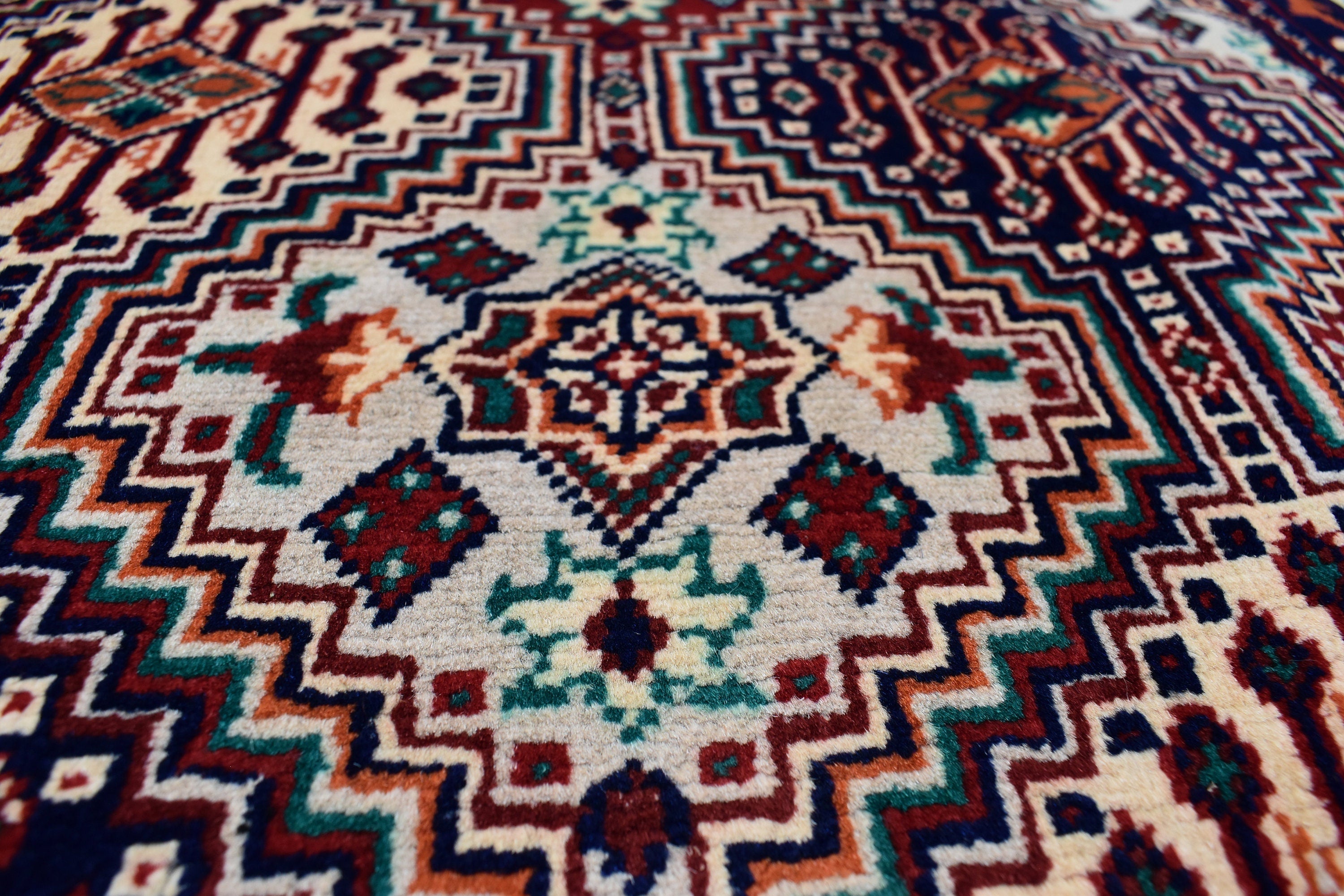 7x10 Large Area Rug Afghan Hand knotted Area Rug, Soft, Elegant and Timeless Craftmanship, Rug for Living Room, Bedroom, Persian Style Rug