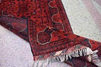 7ft Runner Handwoven Bukhara Afghan Tribal Wool Hallway Runner, Rich Red and Blue Rug, Rug for Entryway, Corridor Rug, Stair Rug 6.9x2.10 ft