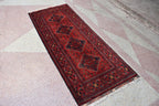7.3x2.9 Handmade Runner Rug Afghan Runner Turkmen Bokhara Runner Tribal Rug Hallway Runner Red Runner Rug 100% Wool Runner