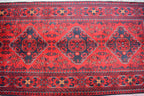 7.3x2.9 Handmade Runner Rug Afghan Runner Turkmen Bokhara Runner Tribal Rug Hallway Runner Red Runner Rug 100% Wool Runner
