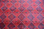 6x8 Handcrafted Bukhara Rug - Rich Red and Blue Design, Traditional Wool, 7.11x6 ft, Handmade, Elegant, High-Quality, Rug for Living Room
