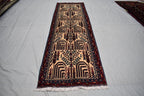 9.7 x 2.10 Ft Afghan Tree Of Life Hallway Rug Bokhara Beljik Corridor Runner Rug Turkmen Handmade Runner Wool Rug Vintage Runner Rug
