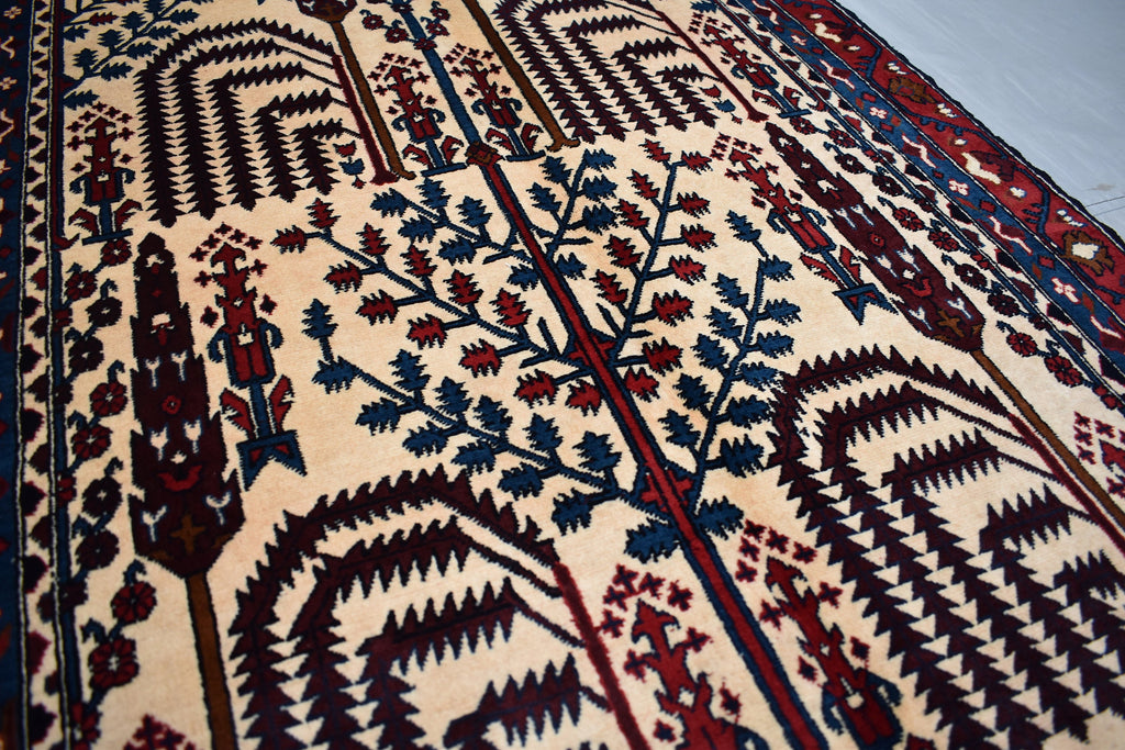 9.7 x 2.10 Ft Afghan Tree Of Life Hallway Rug Bokhara Beljik Corridor Runner Rug Turkmen Handmade Runner Wool Rug Vintage Runner Rug