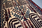 9.7 x 2.10 Ft Afghan Tree Of Life Hallway Rug Bokhara Beljik Corridor Runner Rug Turkmen Handmade Runner Wool Rug Vintage Runner Rug
