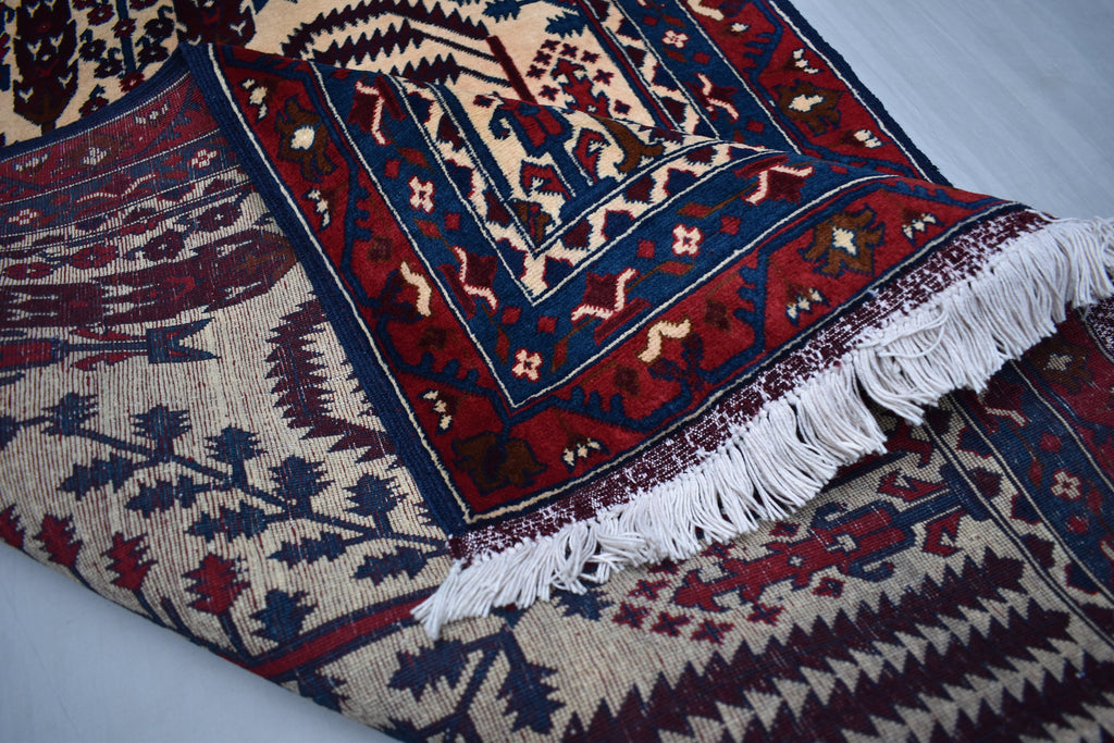 9.7 x 2.10 Ft Afghan Tree Of Life Hallway Rug Bokhara Beljik Corridor Runner Rug Turkmen Handmade Runner Wool Rug Vintage Runner Rug