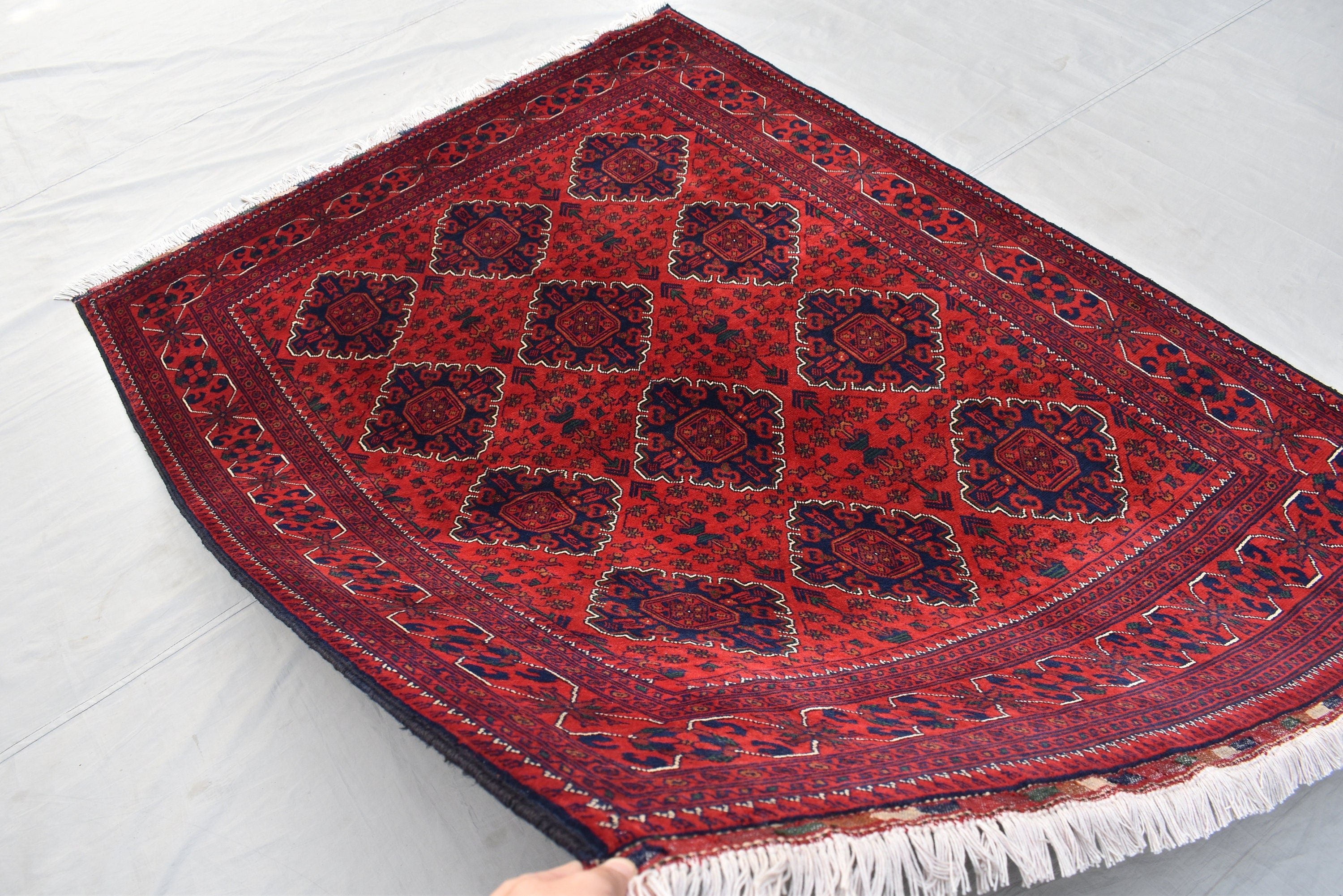 5x7 Afghan Khal Mohadmi Bokhara Rug Turkmen Tribal Traditional 100% Wool Rug,Bokhara Rug Living Room Area Oriental Rug