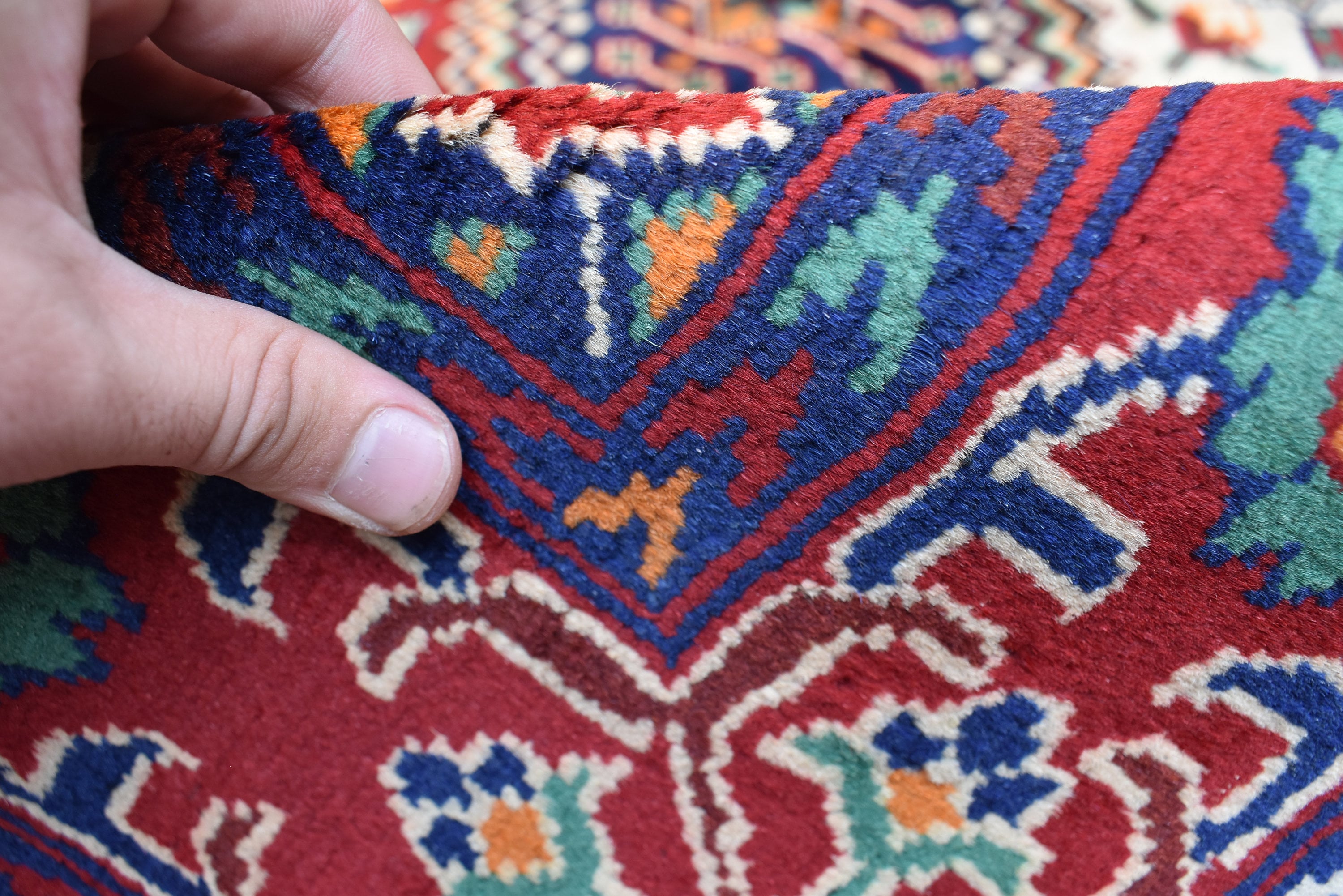 10x13 Large Yalama Gul Tribal Afghan Hand-knotted Rug, Multiple colors, Rug for Living Room, Dining Room Rug, Authentic Persian Home Style