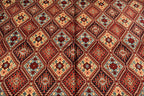 Ft 12.10 x 9.9 Large Handmade Rug Large Afghan Turkmen Tribal Yalama Gol Bokhara Pattern Wool Veg dye, Large Oriental Afghan