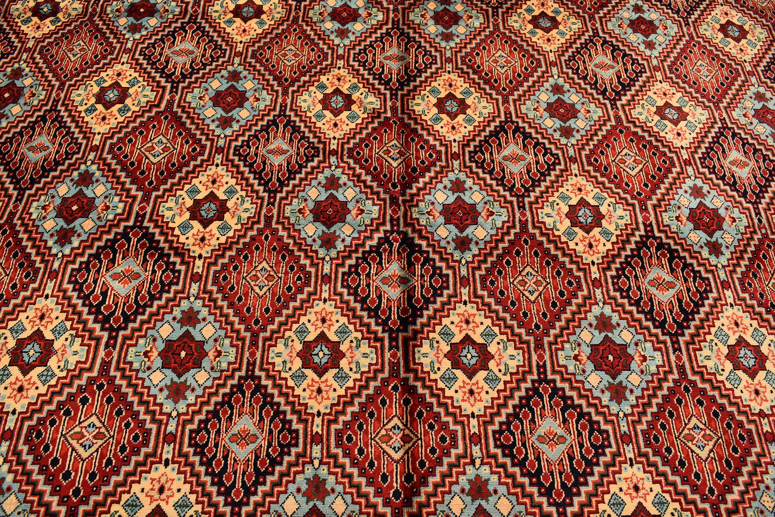Ft 12.10 x 9.9 Large Handmade Rug Large Afghan Turkmen Tribal Yalama Gol Bokhara Pattern Wool Veg dye, Large Oriental Afghan
