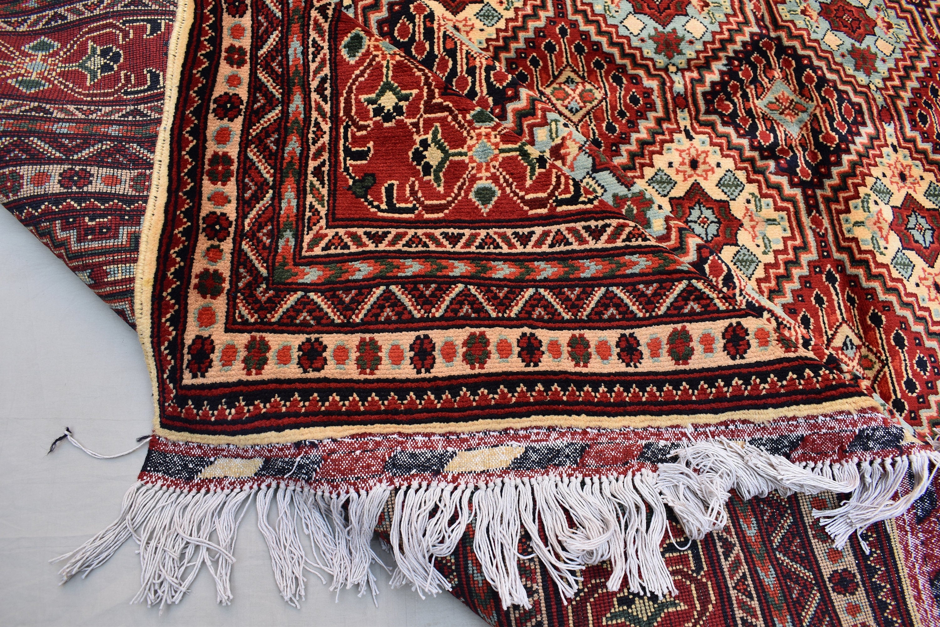 Ft 12.10 x 9.9 Large Handmade Rug Large Afghan Turkmen Tribal Yalama Gol Bokhara Pattern Wool Veg dye, Large Oriental Afghan
