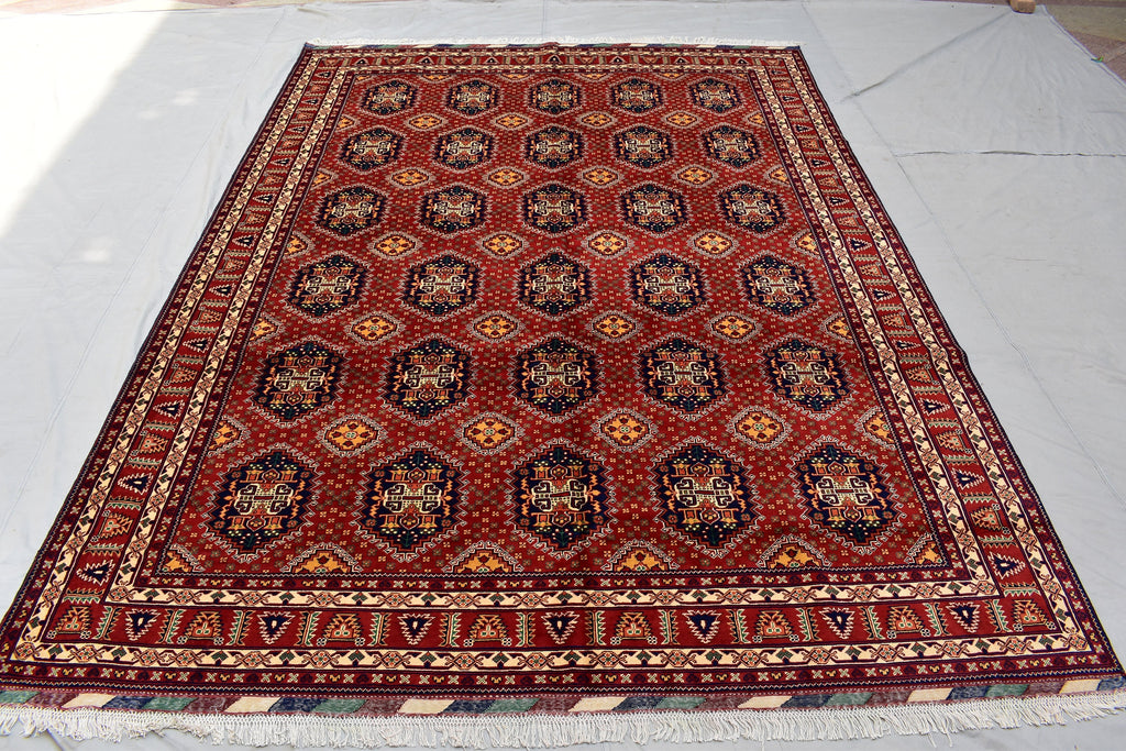 11.9 x 8.5 Ft Top Quality Large Handmade Rug Large Afghan Rug Turkmen Bukhara Rug Samarqant rug Living Room Area Rug Oriental Rug
