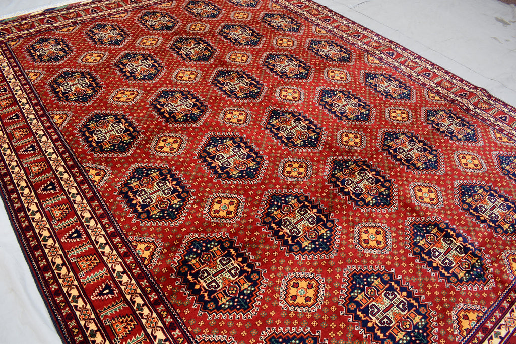 11.9 x 8.5 Ft Top Quality Large Handmade Rug Large Afghan Rug Turkmen Bukhara Rug Samarqant rug Living Room Area Rug Oriental Rug