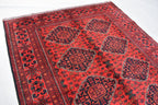 4'10x6'8 Afghan Handmade Khal Mohammadi Rug, Turkmen Wool Geometric Rug, Rustic Home Decor, Bedroom Rug, Living Room Rug 203x145 cm