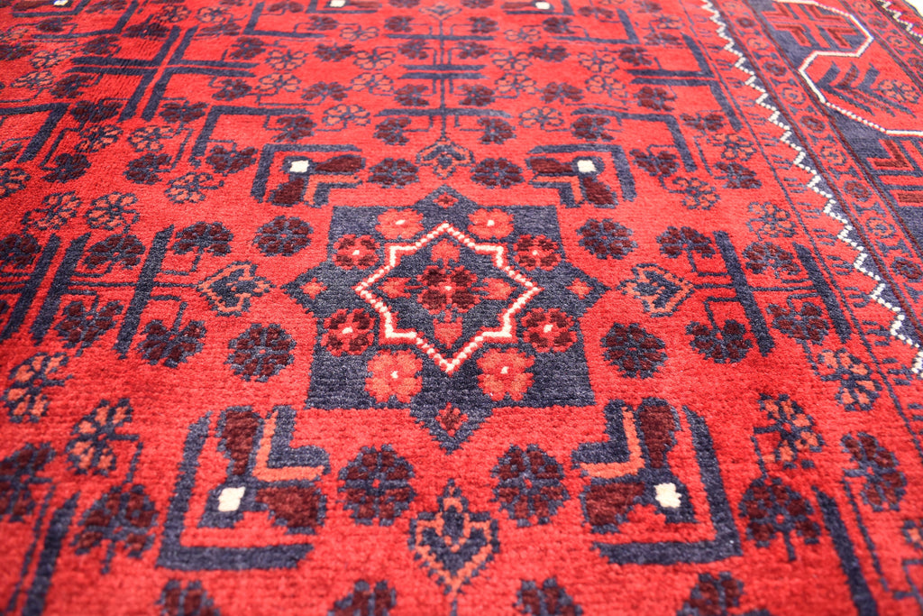 6x4 Handmade Bukhara Afghan Rug, Geometric Wool Persian Style Rug, Medium Size Rug For Home, Perfect For Bedroom, Boho Home Decor 5.11x4.0