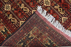 5x7Ft, Afghan Geometric Wool Rug – Hand-Knotted Turkmen Area Carpet, Oriental Living Room or Dining Room Rug, Boho Area Rug 200x150 cm