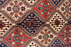 3x7Ft, Red Afghan Hand Knotted Hallway Rug-Geometric Pattern Runner rug-200x100 cm Turkmen Bokhara Runner Rug For Entry way-Kitchen Rug
