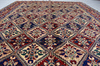 8x12Ft Large Afghan Handwoven Rug, Turkmen Wool Area Rug, Vegetable Dyed Multi Color Beautiful Rug, Rug for Living Room, Bedroom Rug 364x254