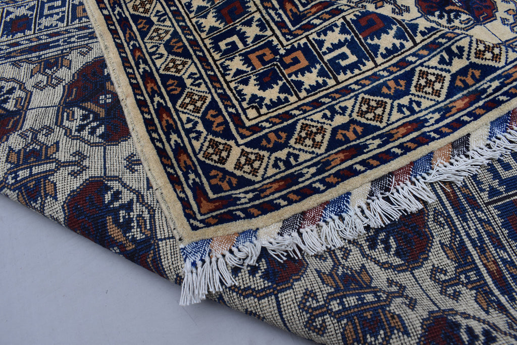 5x7Ft, Afghan Handmade Tribal Rug, Turkmen Wool Area Rug, High Pile Rug, Perfect for Living Room, Bedroom Rug, Oriental Pattern 207x152 cm