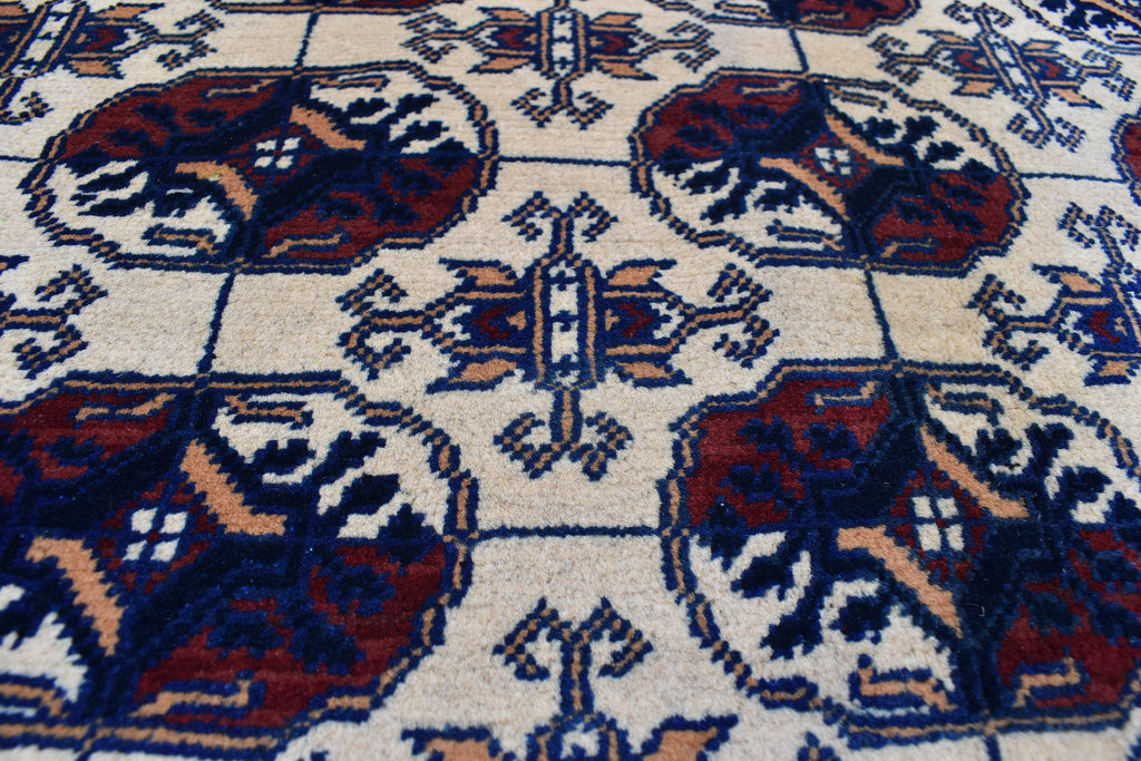 5x7Ft, Afghan Handmade Tribal Rug, Turkmen Wool Area Rug, High Pile Rug, Perfect for Living Room, Bedroom Rug, Oriental Pattern 207x152 cm