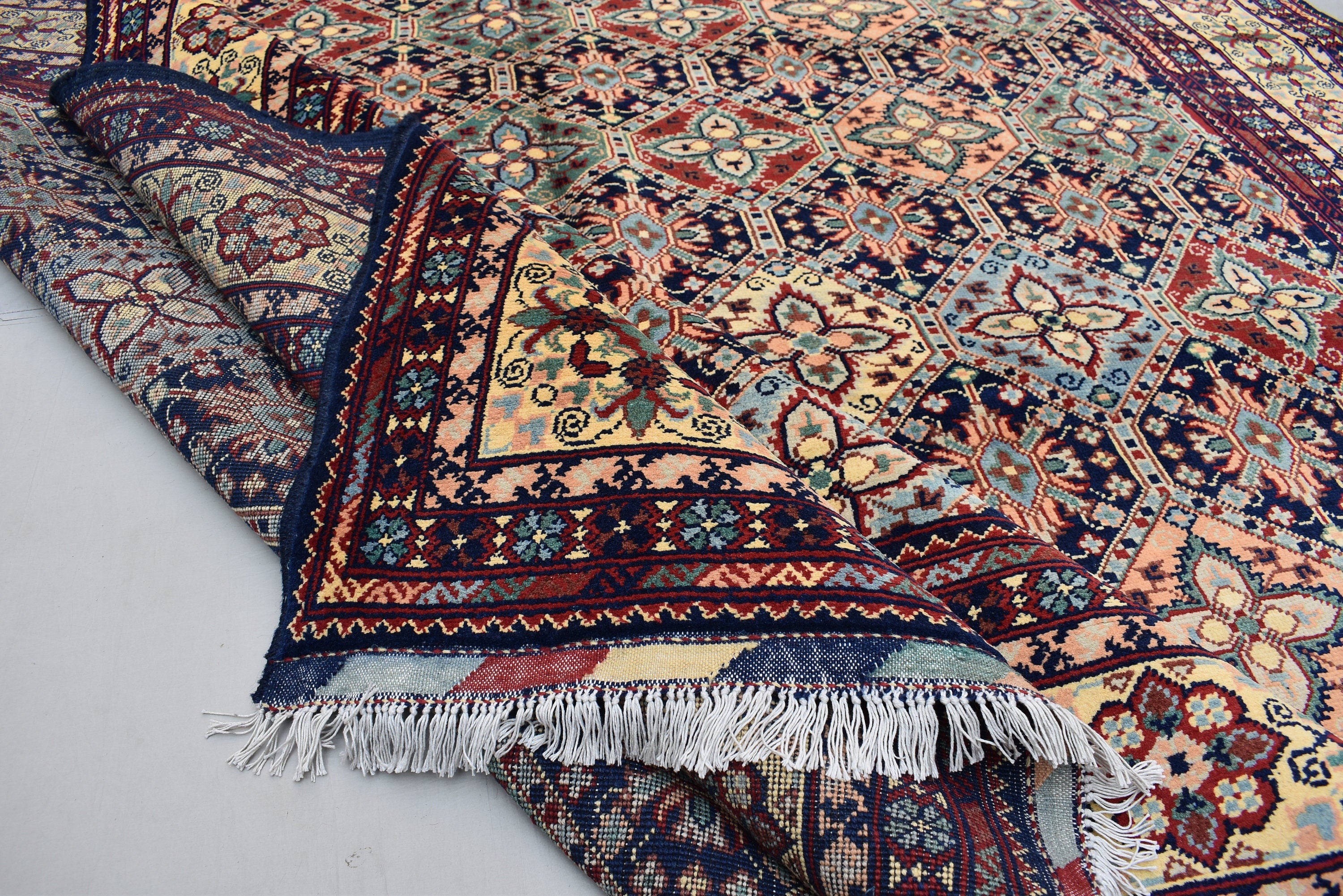 8x11 Large Area Rug Afghan Handmade Maranus Rug, Multicolor Soft Oriental Bohemian Rug, Rug for Living Room, Dining Room Rug 8.4x11.4 ft