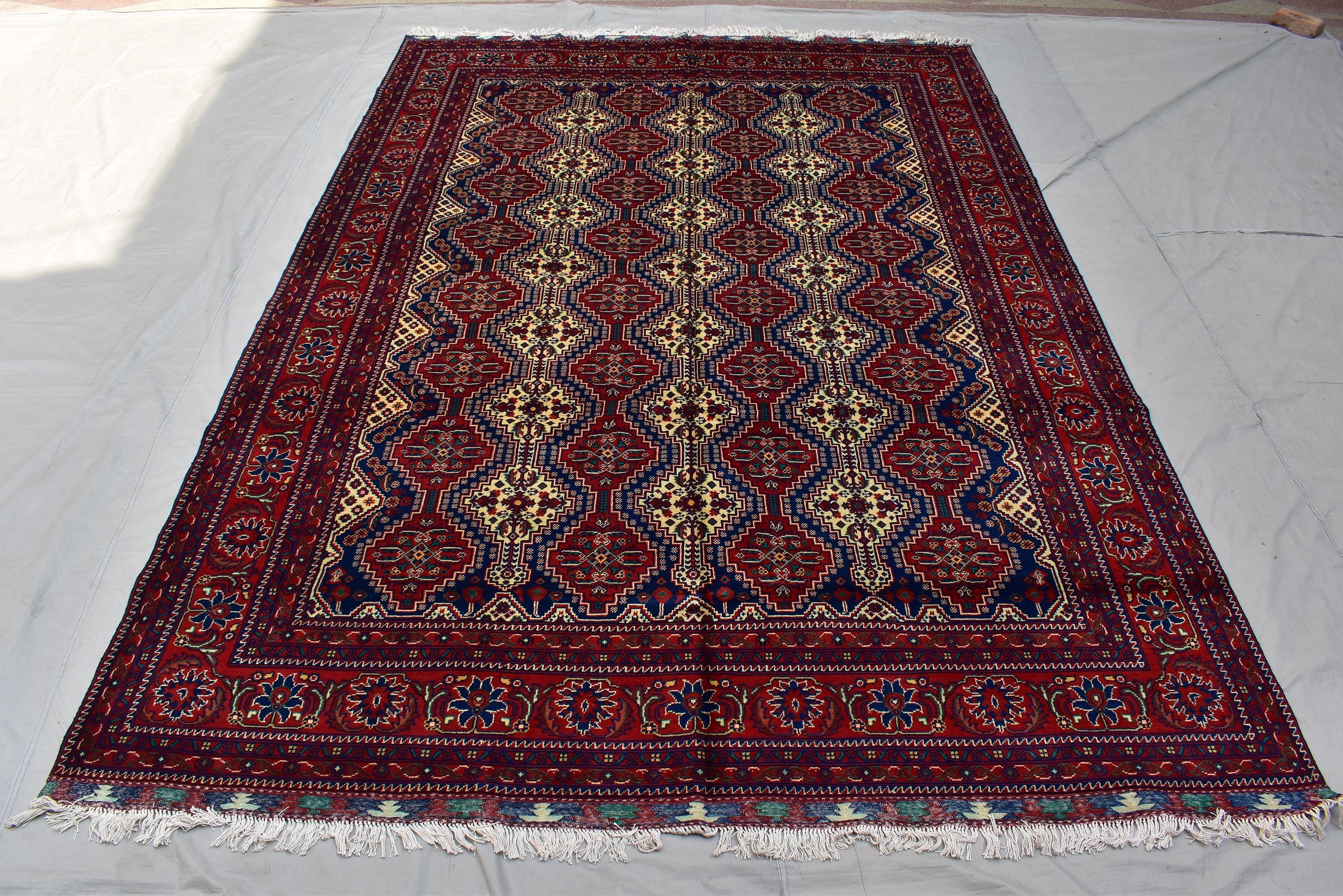 8x12 Authentic Bukhara Rug -Handwoven Central Asian Masterpiece for Your Home, Boho Home Decor, Rug for Living Room, Dining Room 11.9x8.2 ft