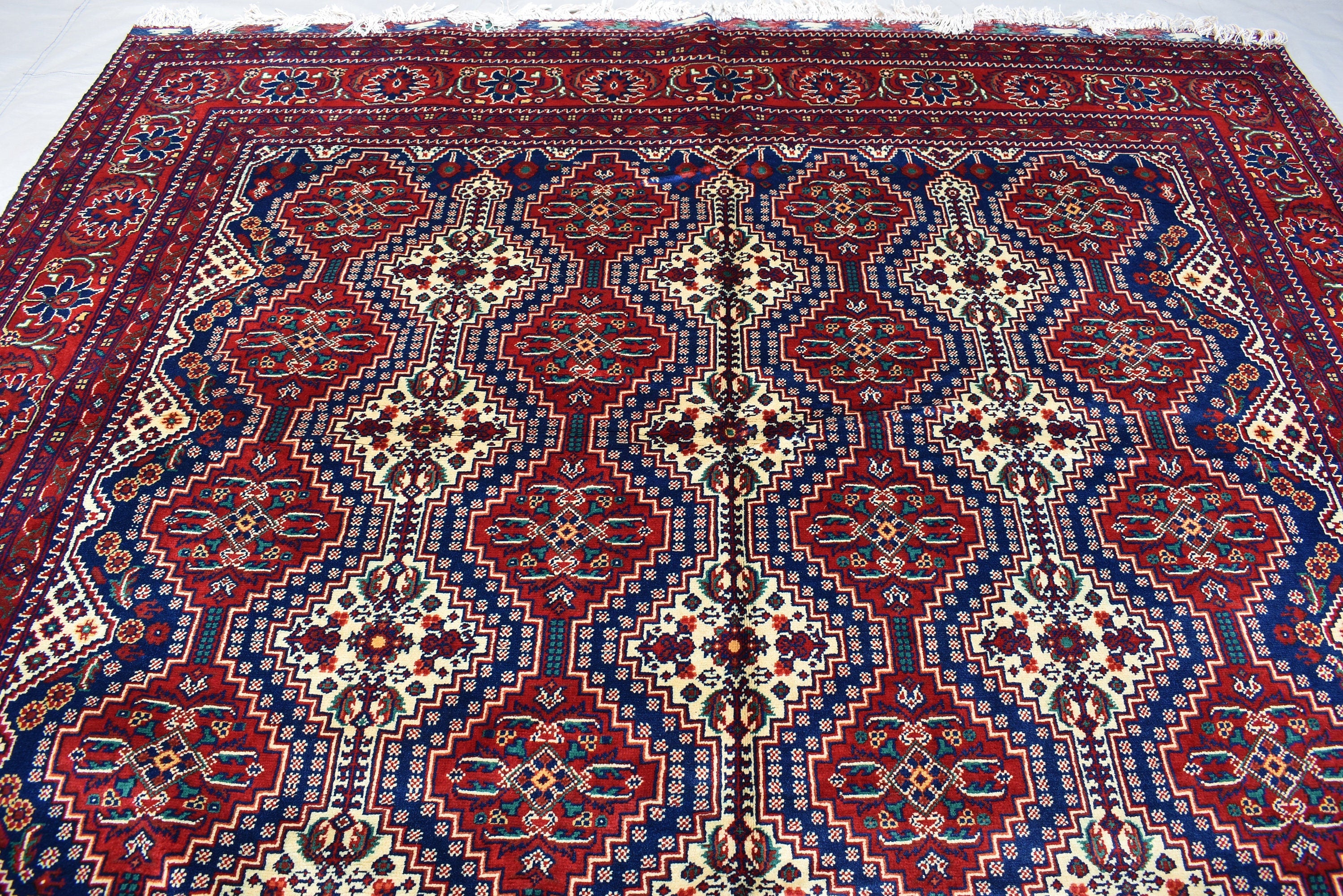 8x12 Authentic Bukhara Rug -Handwoven Central Asian Masterpiece for Your Home, Boho Home Decor, Rug for Living Room, Dining Room 11.9x8.2 ft