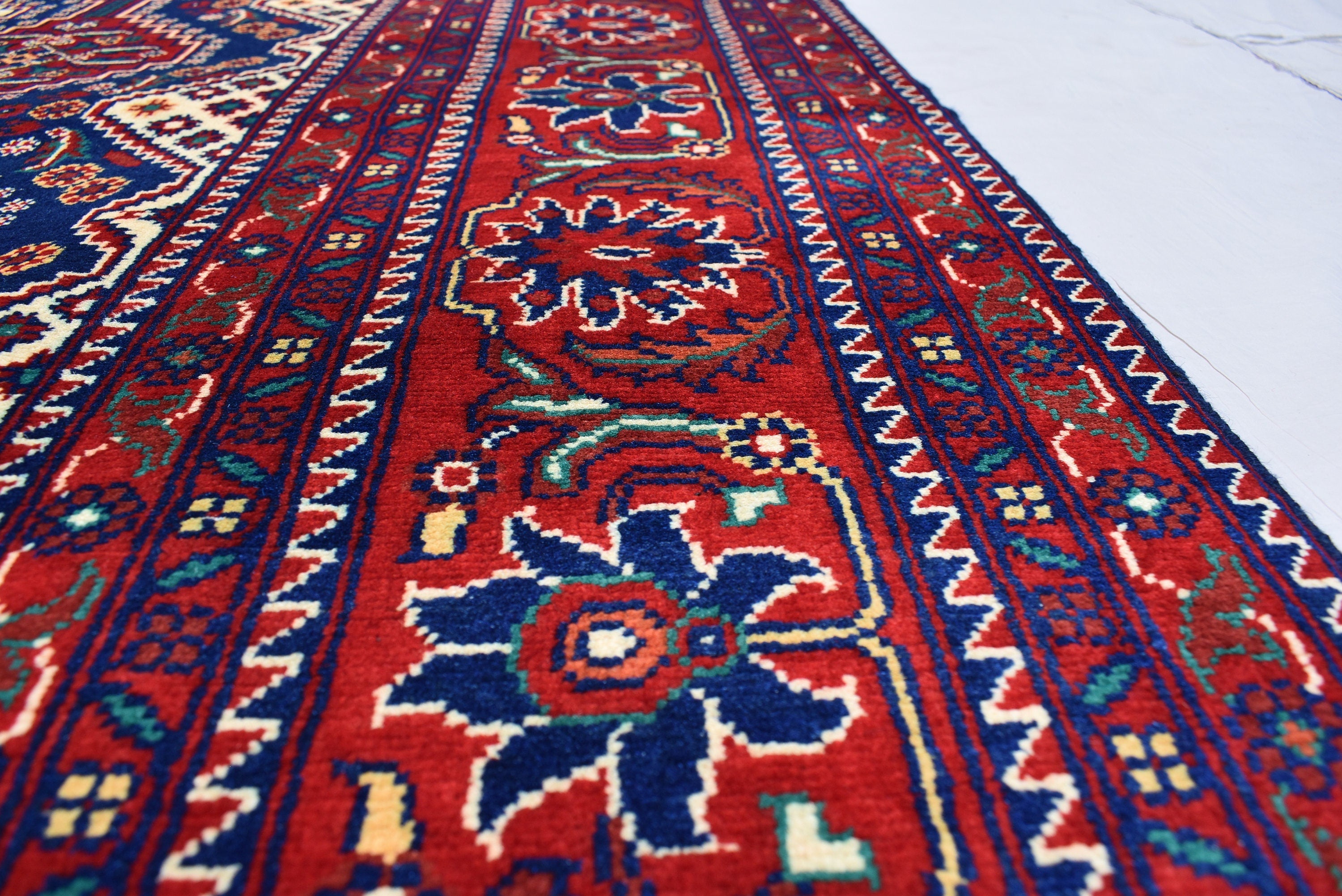 8x12 Authentic Bukhara Rug -Handwoven Central Asian Masterpiece for Your Home, Boho Home Decor, Rug for Living Room, Dining Room 11.9x8.2 ft