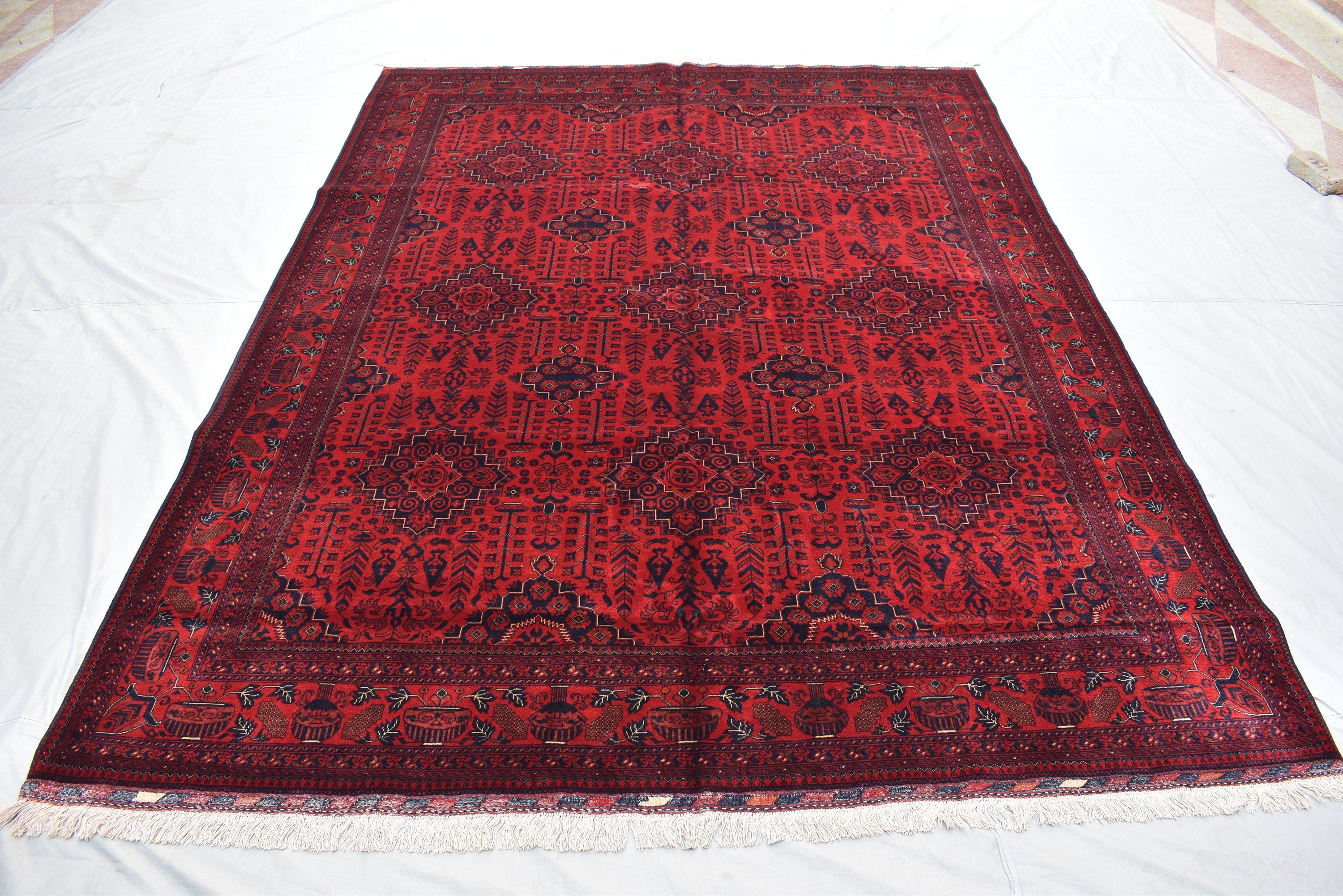 8x11 Top Quality Rug-Top Quality Handwoven Oriental Rug for Elegant Interiors,Rug for Living Room, Dining room Rug, Rich Red and Blue Rug